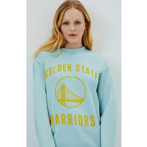 GOLDEN STATE WARRIORS Junk Food Sweatshirt Sz Small Blue Gold NBA Basketball